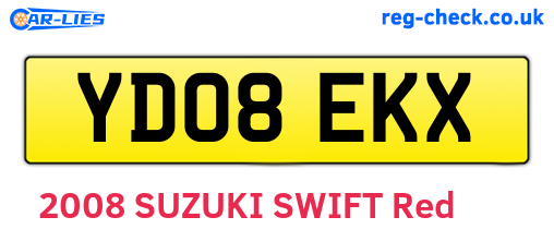 YD08EKX are the vehicle registration plates.