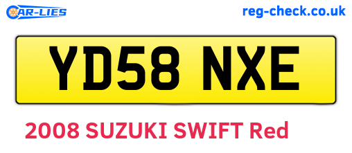 YD58NXE are the vehicle registration plates.