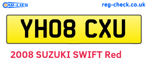 YH08CXU are the vehicle registration plates.