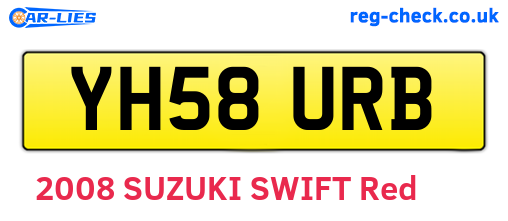 YH58URB are the vehicle registration plates.