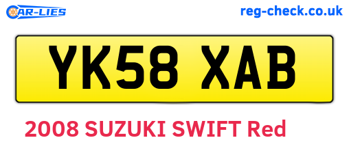 YK58XAB are the vehicle registration plates.