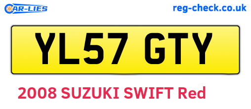 YL57GTY are the vehicle registration plates.