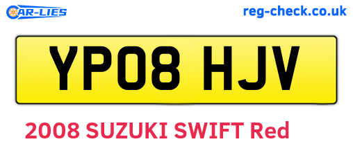 YP08HJV are the vehicle registration plates.