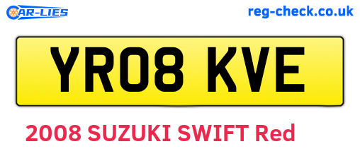 YR08KVE are the vehicle registration plates.