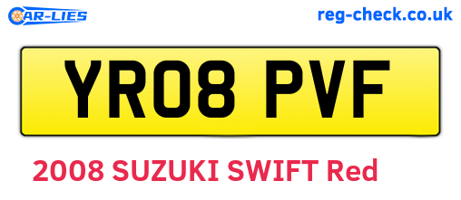 YR08PVF are the vehicle registration plates.