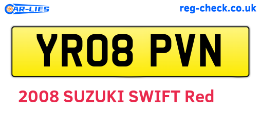 YR08PVN are the vehicle registration plates.