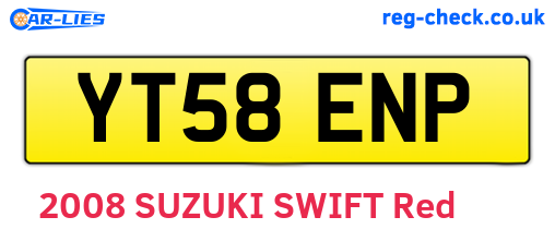 YT58ENP are the vehicle registration plates.