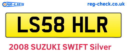 LS58HLR are the vehicle registration plates.
