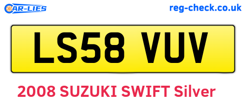LS58VUV are the vehicle registration plates.