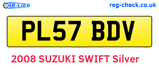 PL57BDV are the vehicle registration plates.