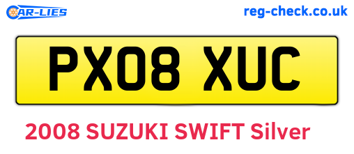 PX08XUC are the vehicle registration plates.