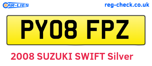PY08FPZ are the vehicle registration plates.