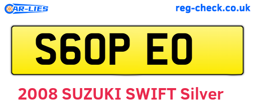 S60PEO are the vehicle registration plates.