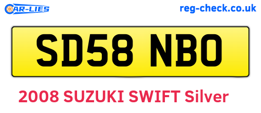 SD58NBO are the vehicle registration plates.