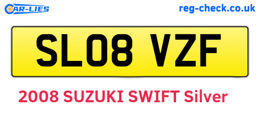 SL08VZF are the vehicle registration plates.