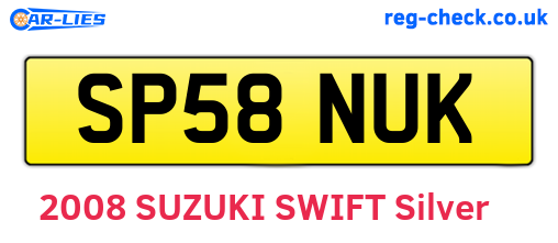 SP58NUK are the vehicle registration plates.