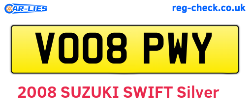 VO08PWY are the vehicle registration plates.