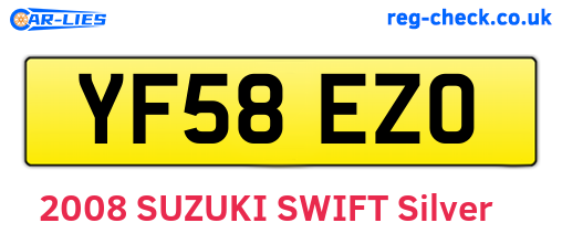 YF58EZO are the vehicle registration plates.