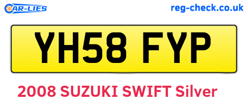 YH58FYP are the vehicle registration plates.