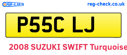 P55CLJ are the vehicle registration plates.