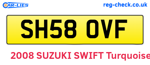 SH58OVF are the vehicle registration plates.