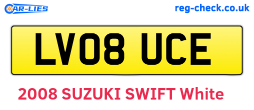 LV08UCE are the vehicle registration plates.