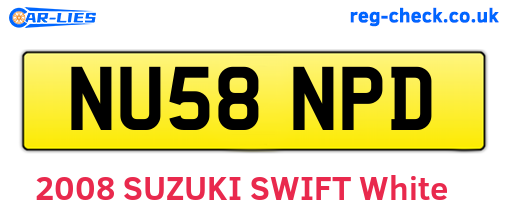 NU58NPD are the vehicle registration plates.