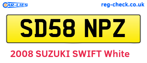 SD58NPZ are the vehicle registration plates.