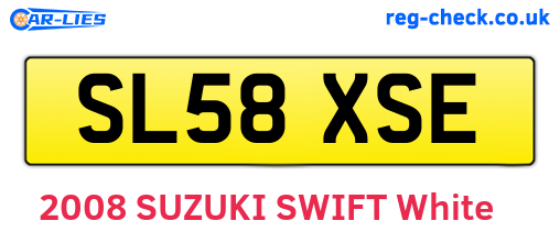 SL58XSE are the vehicle registration plates.