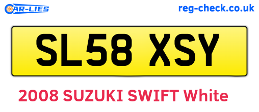 SL58XSY are the vehicle registration plates.