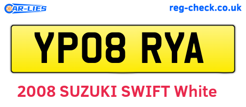 YP08RYA are the vehicle registration plates.