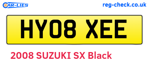 HY08XEE are the vehicle registration plates.
