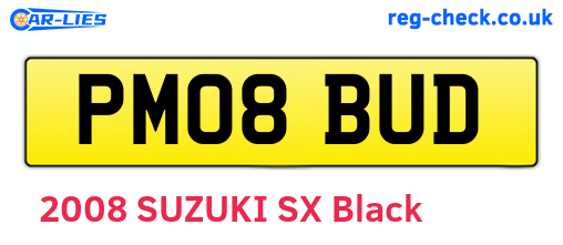 PM08BUD are the vehicle registration plates.