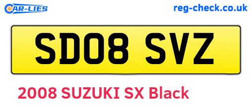 SD08SVZ are the vehicle registration plates.