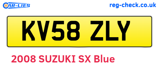 KV58ZLY are the vehicle registration plates.