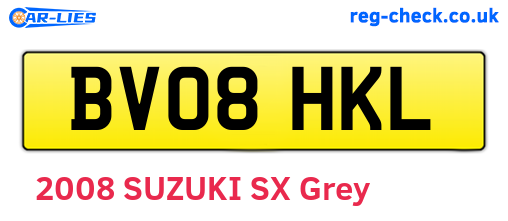 BV08HKL are the vehicle registration plates.