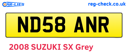 ND58ANR are the vehicle registration plates.