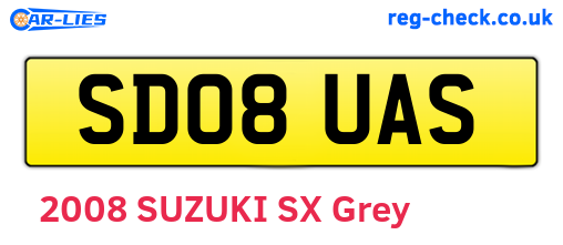 SD08UAS are the vehicle registration plates.