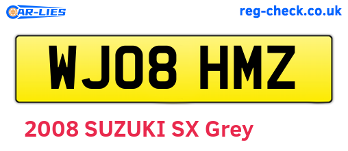 WJ08HMZ are the vehicle registration plates.
