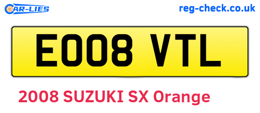 EO08VTL are the vehicle registration plates.