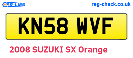 KN58WVF are the vehicle registration plates.