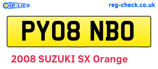 PY08NBO are the vehicle registration plates.