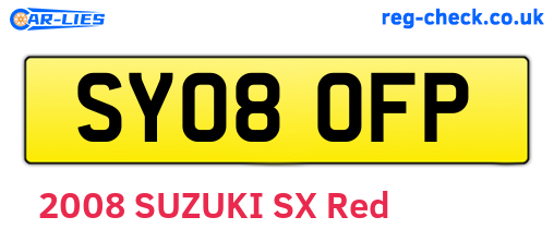 SY08OFP are the vehicle registration plates.