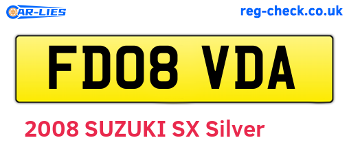 FD08VDA are the vehicle registration plates.