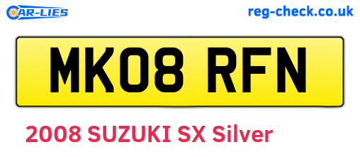 MK08RFN are the vehicle registration plates.