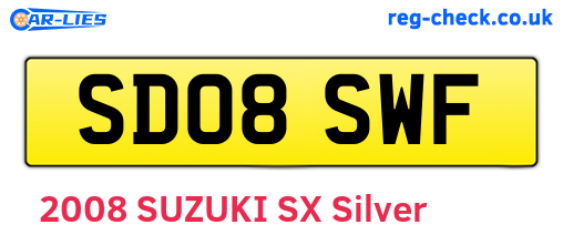 SD08SWF are the vehicle registration plates.