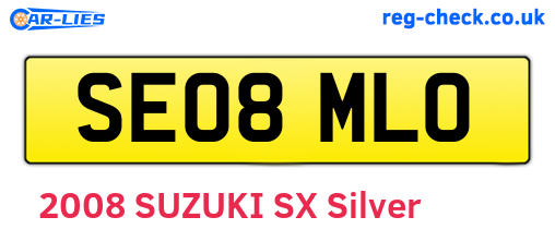SE08MLO are the vehicle registration plates.
