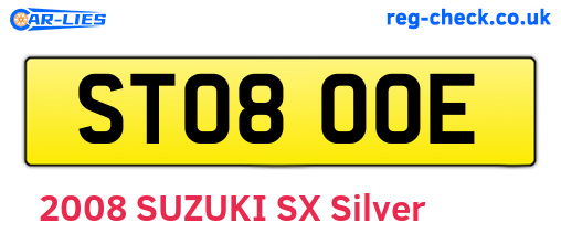 ST08OOE are the vehicle registration plates.