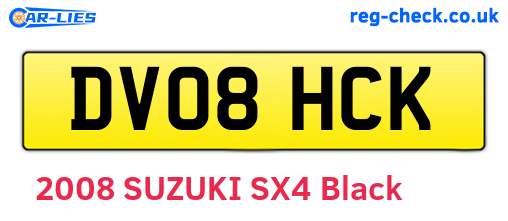 DV08HCK are the vehicle registration plates.
