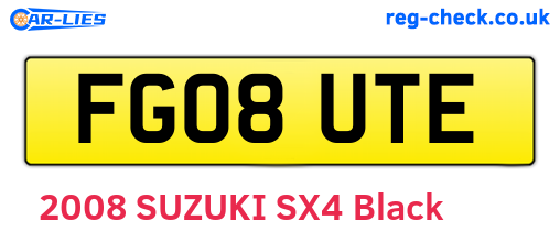 FG08UTE are the vehicle registration plates.
